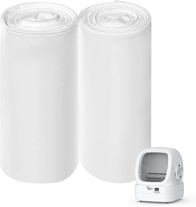 Dedicated to UPFAS Automatic Cat Litter Box Liners, Small Garbage Bag, 20 Count per Roll, 2 Rolls, Tear, Multi-Use for Cat Litter Box, Self Clean Little Box, Kitchen, Bathroom, Tabletop Trash can