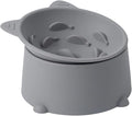 Cat Raised Bowls Silicone, 3 Modes to Adjust Height Elevated Cat Bowl to Protect Puppy,Kitten Spine and Anti Vomit Slow Feeder with 10° Tilted Detachable Dish for Pet Dry,Wet Food