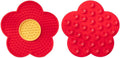 QWINEE Lick Mat for Dogs Cats Flower Shaped Pet Slow Feeder Dog Cat Puppy Bowl Lick Pad for Dog Fun Alternative to Slow Down Eat for Small Medium Large Dogs Red One-Size