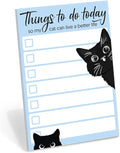 Funny Black Cat Lover Small to Do List Sticky Notes, Blue | Things to Do Today | Humor Notebook Notepad Note Card for Women Gift| 50 Pages 4x6 by DAILY RITMO