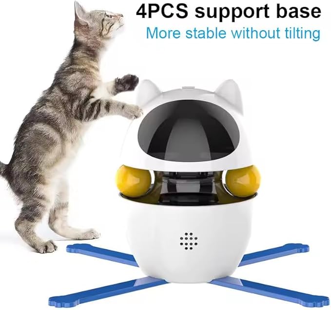 4-in-1 Interactive Cat Toy, Electronic Robot Ball Wand Teaser with Feather, Automatic Pet Entertainment