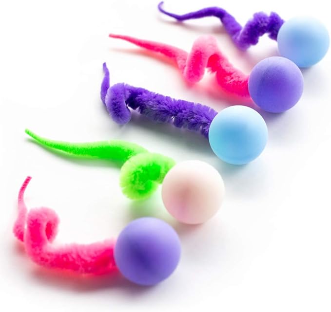 Dezi Roo Interactive Cat Toy Wiggly Pong Ball 2 Pack