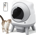 Greesum Smart Self-Cleaning Litter Box with App Control and Safety Sensor |Ideal for Multi-Cat Households | Health Monitoring Features, Set Includes Leak-Proof Mat and Litter Bags