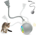 Interactive Cat Toy,Cat Toys for Indoor Cats,Automatic Ball Toy,Upgraded Speedy Tail Moving Cat Chase Ball Toy,Kitten Toy for Bored Indoor Adult Pets (Gray)
