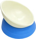 French Bulldog Food Bowl- Slanted Tilted Pug Food Water Bowl,Cat Bowl- Feeder for Frenchie/Shih Tzu/Flat Faced Small Dogs/Puppies/Cats (Blue, 2 Cup)