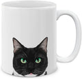 MUGBREW Tuxedo Cat White Chin Ceramic Coffee Mug Tea Cup, 11 OZ