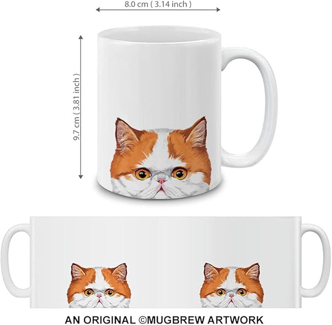 MUGBREW Orange Van Exotic Shorthair Cat Ceramic Coffee Mug Tea Cup, 11 OZ
