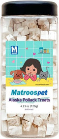 Matroospet Freeze Dried Raw 100% Natural Single Ingredient Alaska Pollock Dog and Cat Treats, 4.23 oz | Healthy Weight Control Training | Wild Caught, High Protein, Gluten Free, Grain Free