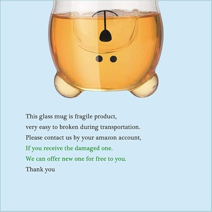 Binoster Duck Mug Cute Mugs Glass Double Wall Insulated Glass Espresso Cup, Coffee Cup, Tea Cup, Milk Cup,Kawaii Gift for Office and Personal Birthday Christmas (Duck)