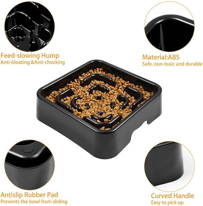 Slow Feeder Dog Square Bowls Stop Bloat Bowl Anti-Choking for Small Dogs