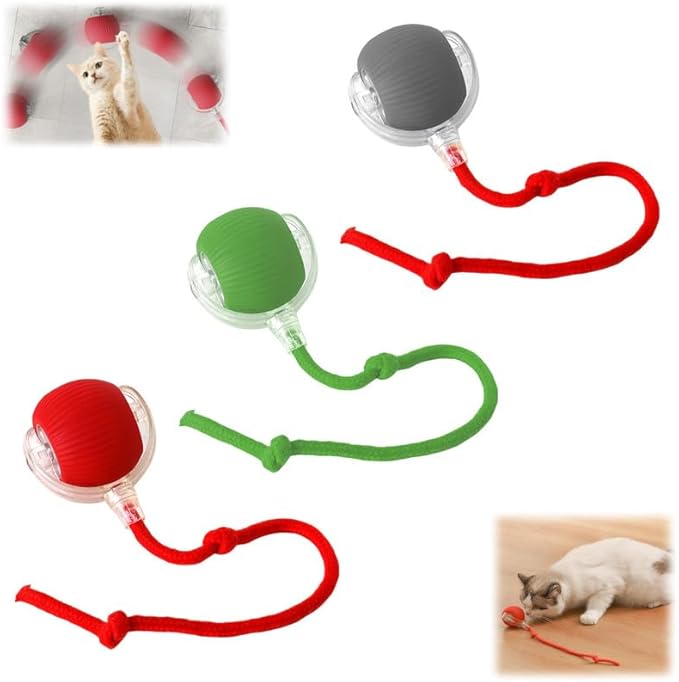 Interactive Rolling Cat Ball, Interactive Cat Toys Balls, Cat Toys for Bored Indoor Cats (3 Colors)