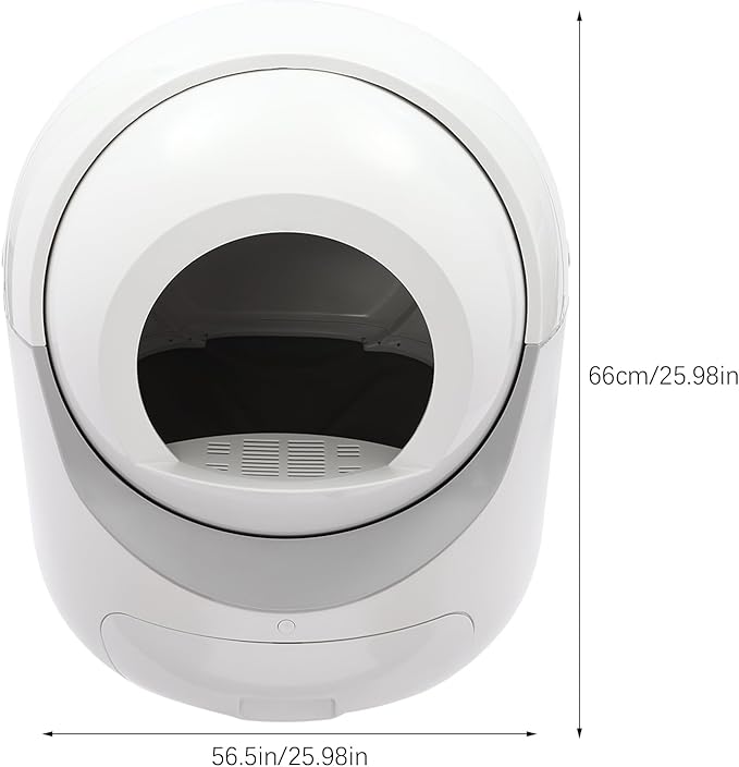Smart Litter Box, Self-Cleaning for Multiple Cats with APP Control - Large Automatic Hooded Litter Tray, Hands-Free Cleaning for Cats Up to 22lbs, White Round Design