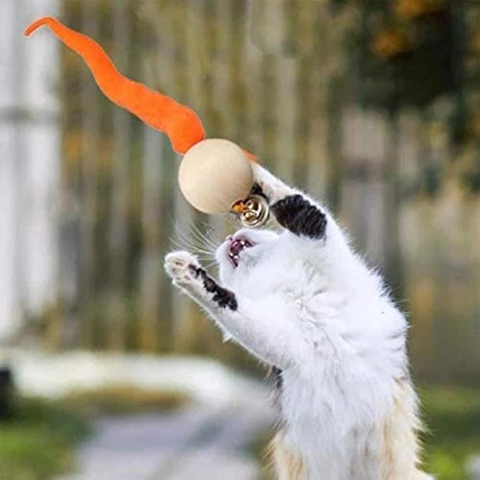 5 Pcs Interactive Cat Toy Ball,Speedy Cat Toys for Indoor Cats with Feather Tails for Chasing, Moving Stimulation Smart Cat Toy for Enrichment, Motion Activated Automatic Rolling Toys