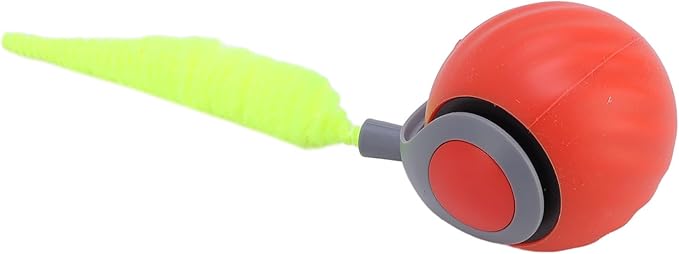 Smart Interactive Cat Ball Toy, Automatic Self Rolling, with Sound, Teeth Grinding, Bite Tough Plastic, Prevents Boredom, for Kittens, Self Play Cat Toy (Red)