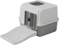 Multi-Functional Cats Toilet with Self-Cleaning Fleece Systems, Leak-Proof Enclosed Structure & Spacious Comfortable Litter Box Litter Box with Lid