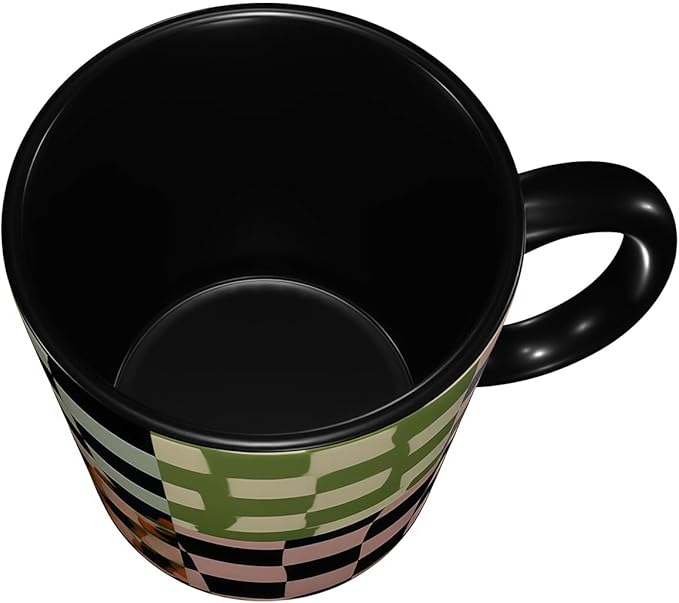 Checkered Coffee Mug Funny Ceramic Tea Cup Novelty Presents for Women Men Home and Office Birthday Microwave Dishwasher Safe 11oz