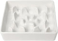 GDCZ Dog Slow Feeder Bowls, Square Ceramic Pet Food Bowl for Medium Breed, Fun Dog Bowls to Slow Down Eating (White, M-1.8 Cups)