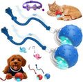 2026 New Dog Toy, Motion Dog Toy 2.0, Interactive Fast Moving Ball with Birdsong, 360° Smart Automatic Rolling Electric Dogs Ball Toys with Rope for Dogs Cat Indoor Play (Blue*2)