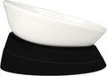 French Bulldog Food Bowl- Slanted Tilted Pug Food Water Bowl,Cat Bowl- Feeder for Frenchie/Shih Tzu/Flat Faced Small Dogs/Puppies/Cats (White（Ceramic）, 2 Cup)