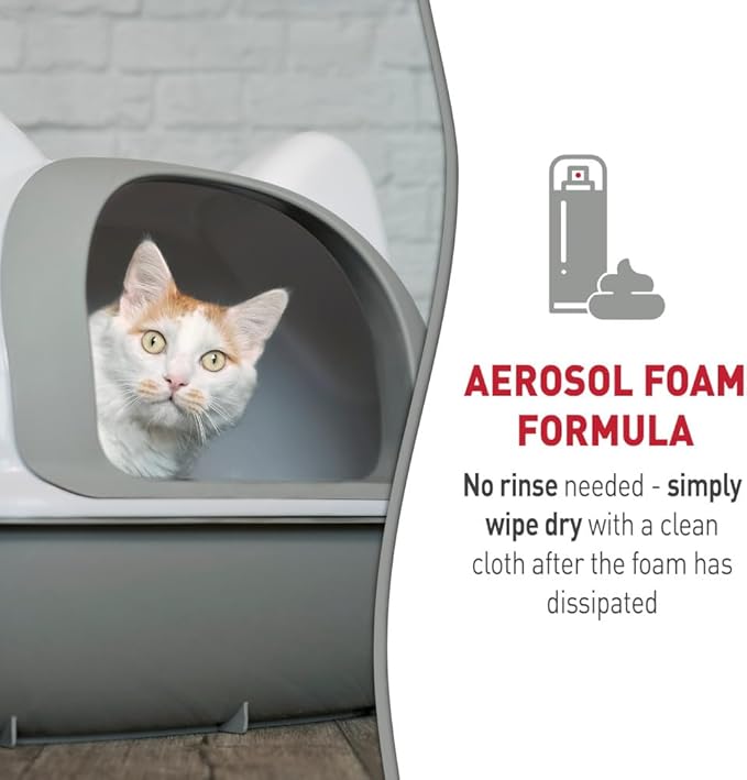 Nature’s Miracle Foam Litter Box Cleaner, Tough on Cat Urine Odors, Enzymatic Formula, 17.5 oz
