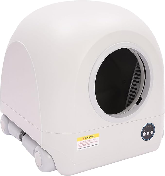 Self-Cleaning Litter Box for Large Cats, Automatic Smart Litter Box with APP/WiFi Control, Odor Elimination & Safety Protection, Scoop-Free Design Includes Litter Bag