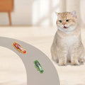 Cat Interactive Teaser Toys 2PCS Electric Moving Beetle Mini Electric Robot Beetle Electric Funny Interactive Toy Heal Loneliness for Cat Kitten Replaceable Battery (Green+Orange)