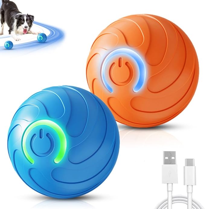 Interactive Dog Ball, 2026 New Vibrating Dog Ball Toy, Automatic Rolling Ball for Small Dogs, Self Moving Smart Jumping Bouncing and Rotating Pets Toy to Keep Them Busy (Mix)