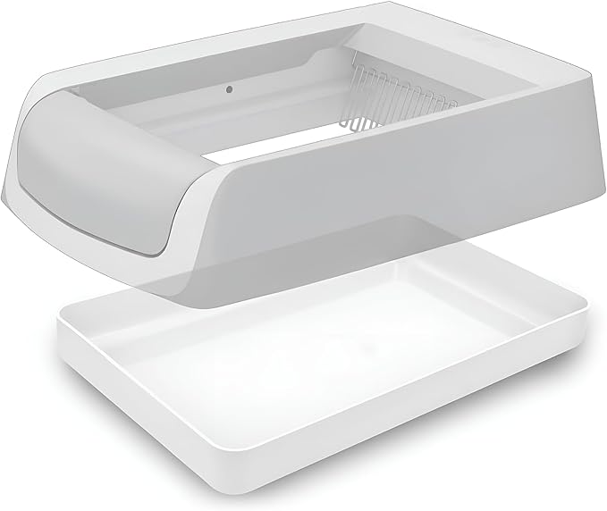 Maxdot 2 Pcs Reusable Cat Litter Tray Large Low Entry Open Litters Box Compatible with Pet Self-Cleaning Litter Box with 2 Metal Cats Shovel for Indoor Pets Easy to Clean, 22.4 x 14.8 x 2.2