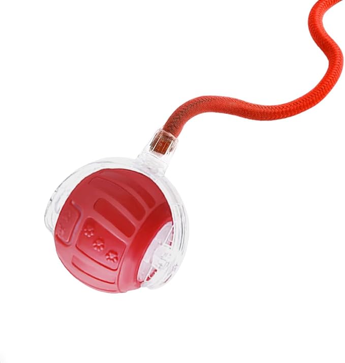 Interactive Cat Toy Balls, 2025 New Interactive Rolling Cat Balls, Upgrade 3.0 Tail Cat‘s Toys with LED Light, Three Modes Smart Automatic Rolling Pet Ball Toy (RED-2)