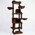 68" Cute Cat Tree for Indoor Cats Large Adult, Tall Cat Tower with Scratching Post & Condo, Hammock, Aesthetic Cats Stand, Modern, Easy Assembly (Brown, 68" Tall)