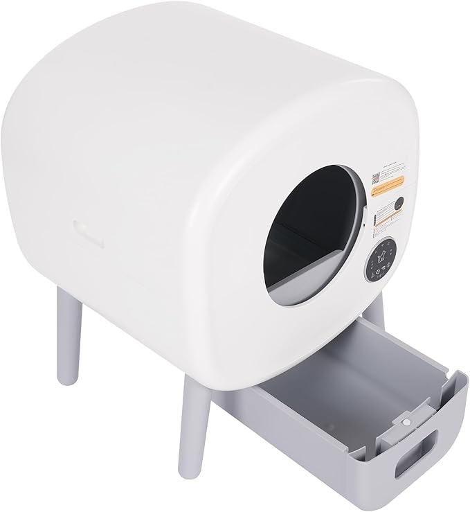 Smart Cat Litter Box,Detachable Self Cleaning Cat Litter Box, Smart Kitten Litter Box for Multiple Cats with APP Intelligent Detection for Bentonite Litter, Tofu Litter 21.65 * 19.68 * 26.18"