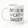 They Call Me Cat Daddy Coffee Mug, Kitten Whiskers Theme Drinking Cup For Coffee Lover, Funny Ceramic Mug for Cat Daddy, Christmas Thank You Gifts For Pet Owners Husband Family Pets Lover