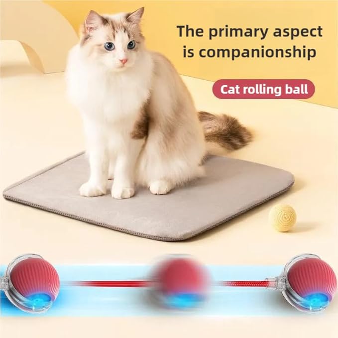 2pcs Innovative Interactive Cat Toy Balls, Automatic Moving Spheres for Engaging Indoor Cats (Green+Red)