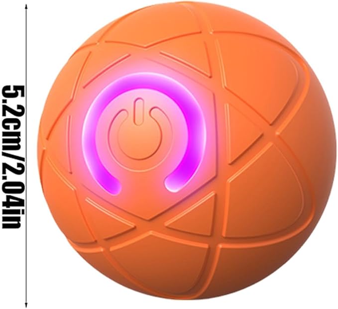 Interactive Cat Toy Ball - Automatic Cat Toy, USB Interactive Dog Ball Toy, Rolling Ball Dog Toy, Rechargeable Dog Interactive Toys Dog Ball with LED Light, Indoor Active Rolling Toys for Indoor Play
