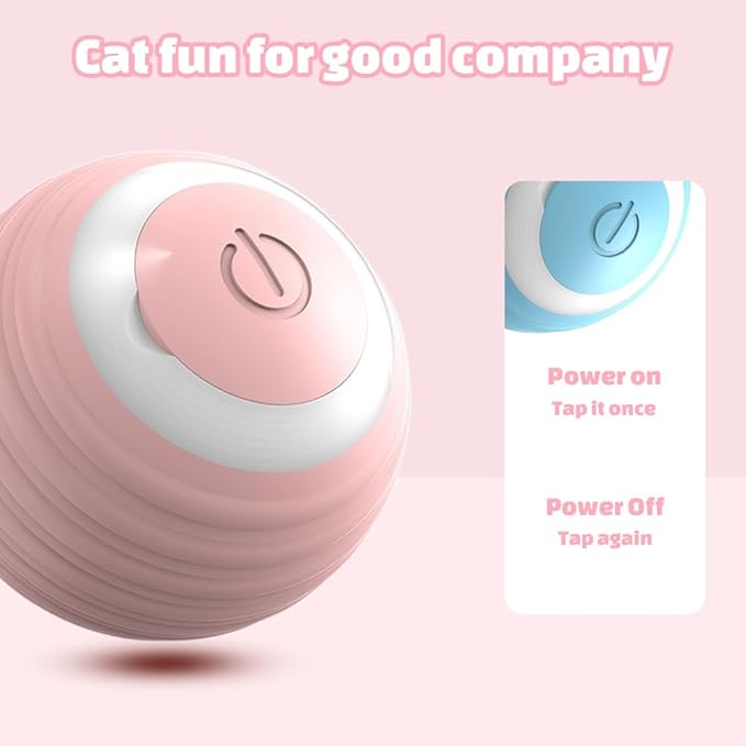 Interactive Cat Ball Toy, 2025 Upgrade Rechargeable Cat Toy Smart Rolling Cats Balls with LED Lights, Automatic Self Moving Ball Electric Rotating Self-Rolling Smart Moving Balls (Blue)
