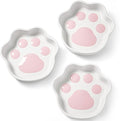 LE TAUCI Cat Food Bowl Ceramic, 8 oz Small Shallow for Indoor Kitten,Relief Whisker Fatigue Cute Paw Design Pet Dish with Slow Feed Function