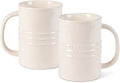 Fringe Studio Stoneware Memento Sculpted Tall Mug "COFFEE & DOGS" 3.35"DIA X 4.5"H, 14 FL.OZ, Ivory Color (436005)