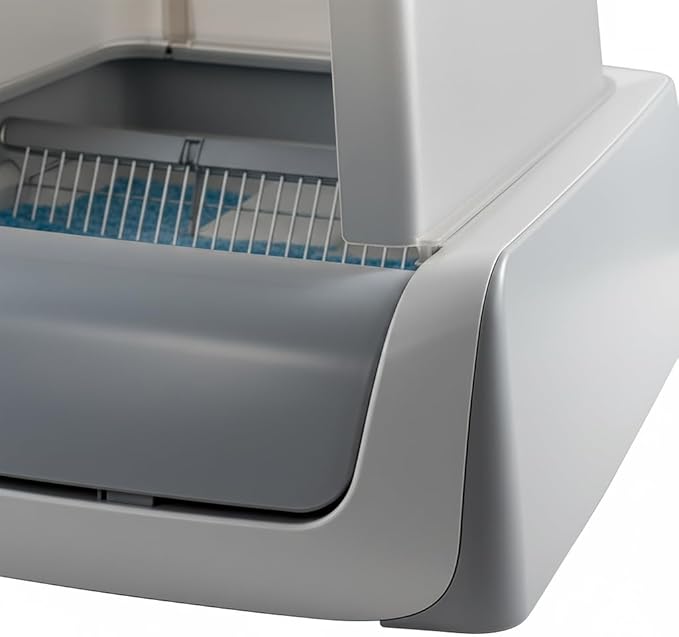 Automatic Cat Litter Box Self Cleaning Litter Box Large Capacity for Multiple Cats, App Control with Safety Sensors, Removable Washable Liner,2 Rolls Garbage Bags,Grey