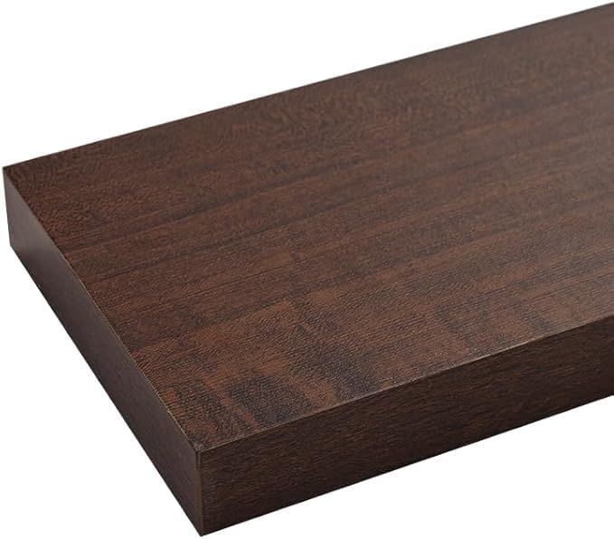 Floating Shelves for Wall, Bathroom Shelves Over Toilet, Wall Shelves & Book Shelf, Hanging Shelf, Modern Wooden Wall-Mounted Small Floating Shelves, 12x7x1.5 in (Walnut-Like, Set of 3)