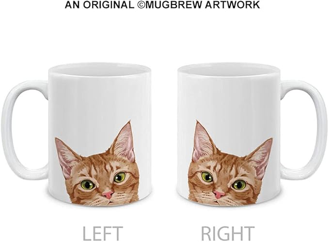 MUGBREW Orange Tabby Kitten Cat Ceramic Coffee Mug Tea Cup, 11 OZ