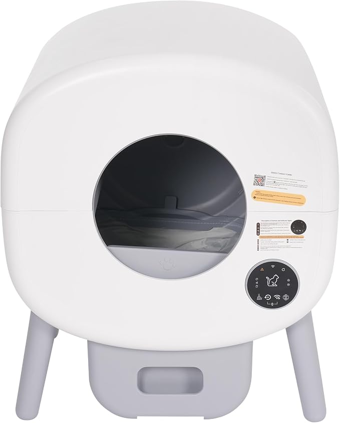 Smart Cat Litter Box,Detachable Self Cleaning Cat Litter Box, Smart Kitten Litter Box for Multiple Cats with APP Intelligent Detection for Bentonite Litter, Tofu Litter 21.65 * 19.68 * 26.18"