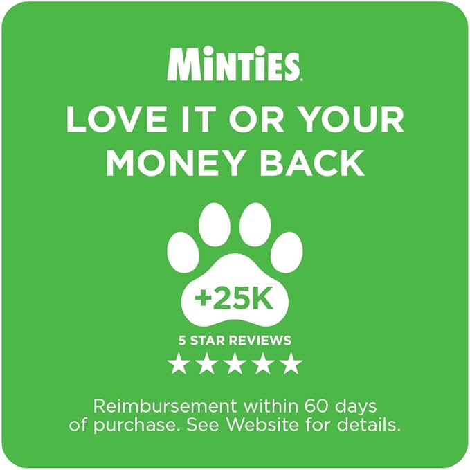 Minties Dental Treats for Cats, Salmon Flavored Cat Dental Treats, Freshens Breath and Controls Tartar, 10oz