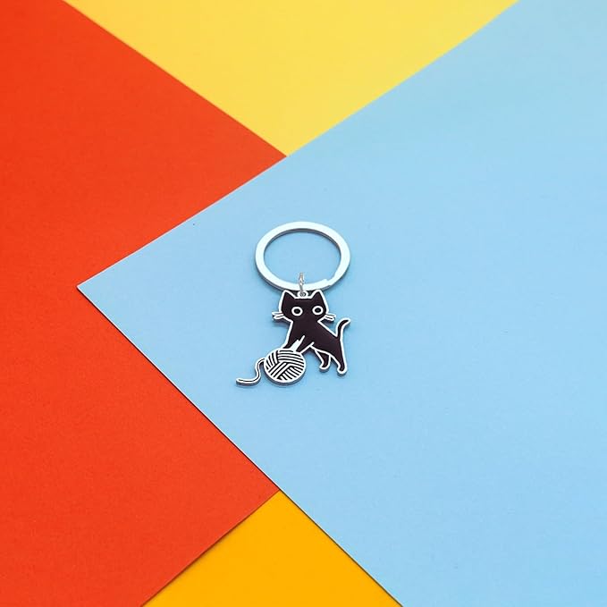 Cute Cat Keychain Halloween Christmas Stocking Stuffers for Women Adults Teens Boys Girls Cat Lover Gift Ideas
