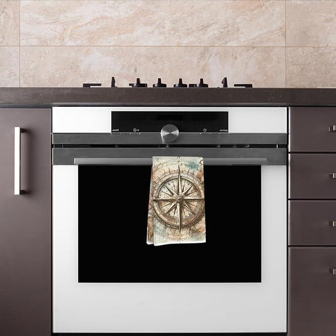 Ancient World Voyage Map Kitchen Towels, Vintage Decorative Absorbent Microfiber Dish Cloth Tea Towel, Waffle Soft Hand Towels for Farmhouse Home Bathroom Decor, Housewarming Gifts