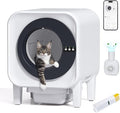Automatic Cat Litter Box, Self Cleaning Litter Box with App Control, 75l Large Cat Litter Boxs for Multi-Cat Homes, Infrared & Weight Sensors, Odor Eliminator, Easy Cleaning, 20 Trash Bags, Black