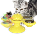 Interactive Windmill Cat Toys with Catnip : Cat Toys for Indoor Cats Funny Kitten Toys with LED Light Ball Suction Cup‖Cat Nip Toy for Cat chew Exercise (Yellow)