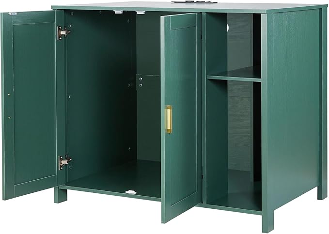 VEVOR Cat Enclosure, 41.3 in Self Cleaning Litter Box Cabinet, with Drawer & Detachable Divider, Automatic Litterbox Enclosure with Built-in Power Outlet, Fits Most Smart Litterboxes