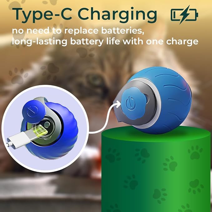 Interactive Cat Toy - Interactive Dog Toys, Automatic Cat Toy, USB Rechargeable, Suitable for Indoor and Outdoor - Moving Dog Toy, Cat Toys Interactive Speedy Tail 3.0 (Blue)