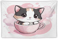 MaSiledy Wall Tapestries Kawaii Cat Tapestry Cute Kitten Cat Meow Tapestry Aesthetic Vintage Wall Hanging for Living Room Dorm Decor 40"x60" Wall Hanging for Home Decor Bedroom Living Room Dorm Decor