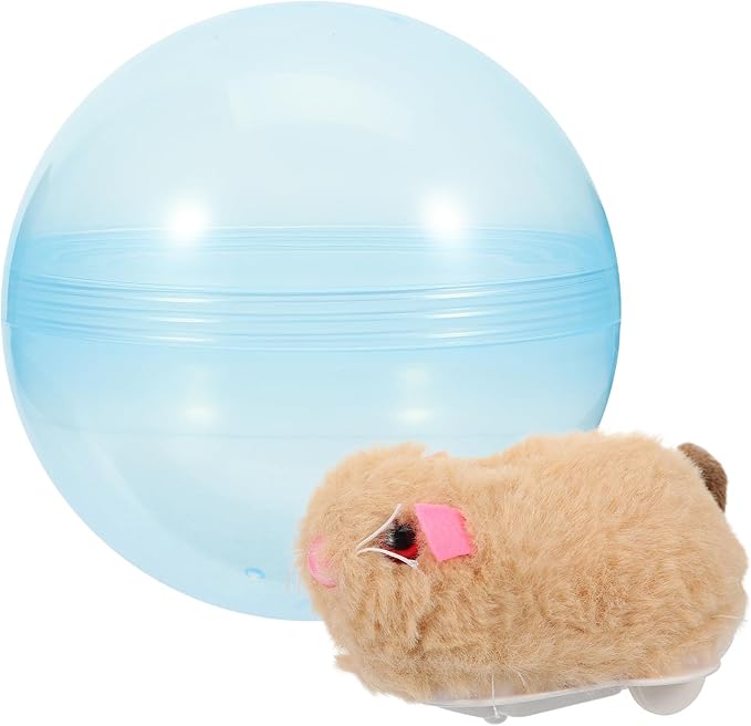 ibasenice 2pcs Interactive Cat Toy Running Ball, Electronic Hamster Ball for Cats, Automatic Teaser, Multi-Color, 9.44x4.72inch